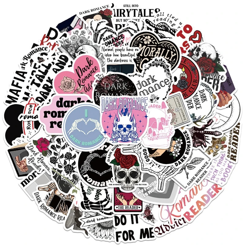 50PCS Cartoon Skull Home Decorative Graffiti Stickers Dark Romance Laptop Guitar Suitcase Mobile Phone Sticker Pack Kidss