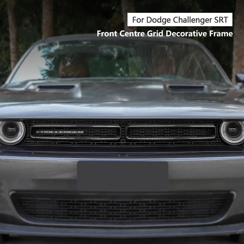 2015-2023 For Dodge Challenger Grille Trim Frame Genuine Carbon Fiber 3D Decoration Sticker