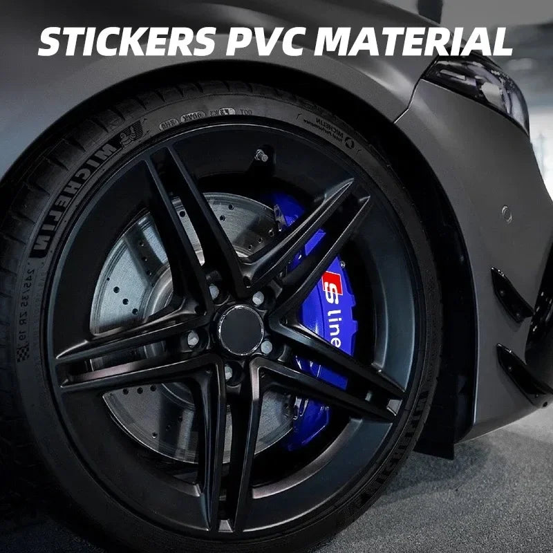 Car Brake Caliper Sticker Heat Resistant Decals Auto Accessories For Audi sline A4 B7 B8 B9 A3 8P 8V 8L A5 A6 C6 C5 C7 4F A1 A7