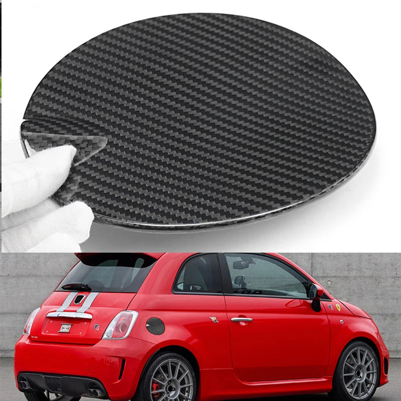 For Fiat 500 Abarth 2012 2013 2014 2015 2016 2017 2018 2019 Car Fuel Tank Conversion Sticker Carbon Fiber Decorative Accessories