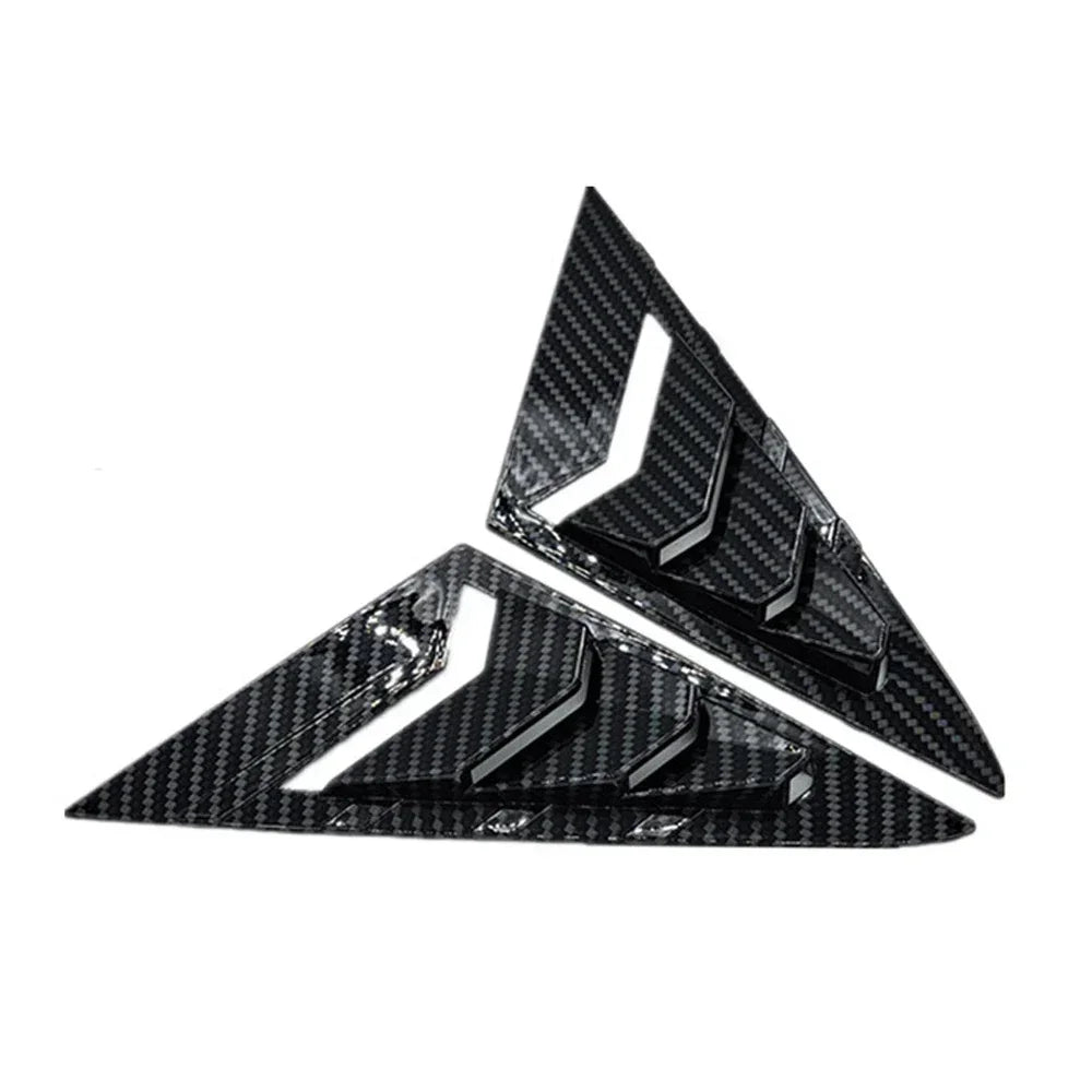 For VW Golf 7 MK7 MK7.5 2013~2019 Car Front Triangle Window Louver Side Shutter Blind Shades Cover Trim Sticker Vent Carbon Auto