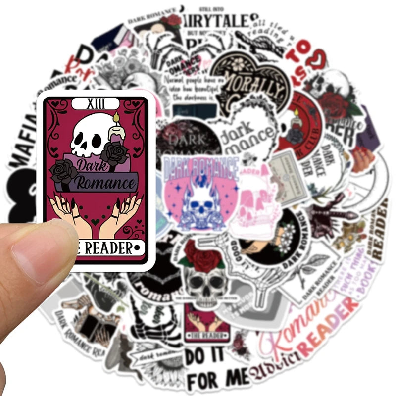 50PCS Cartoon Skull Home Decorative Graffiti Stickers Dark Romance Laptop Guitar Suitcase Mobile Phone Sticker Pack Kidss