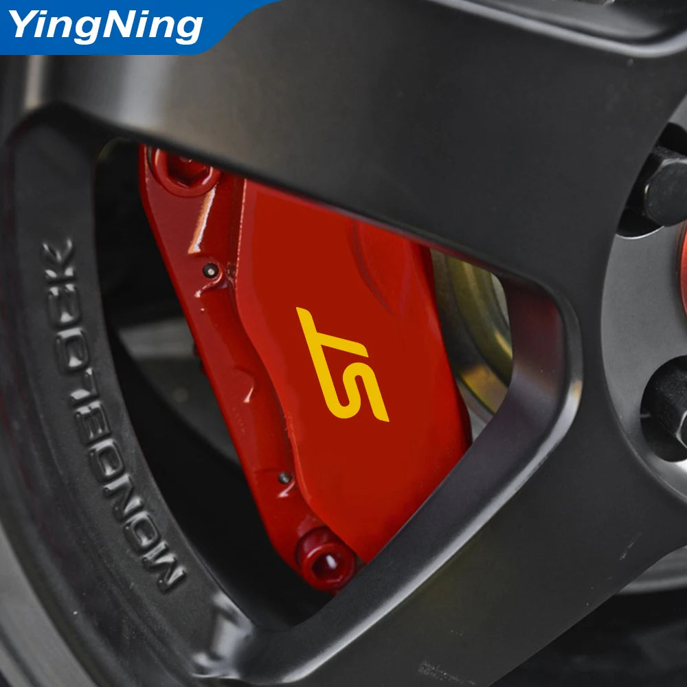 6pcs High Temperature Waterproof Vinyl Decal Car Brake Caliper Sticker For Ford Focus Fiesta Mondeo Kuga S Max Puma Fusion Figo