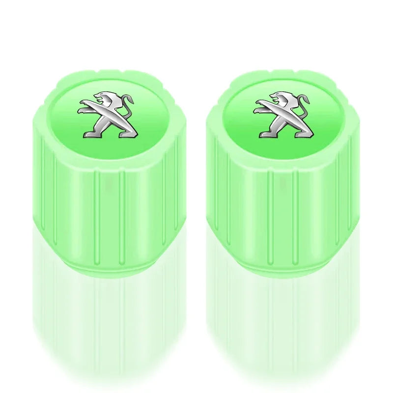 4Pcs Luminous Car Tire Valve Caps Badge Emblem Accessories For Peugeot 206 308 307 208 207 3008 2008 508 407 301 406 408 607