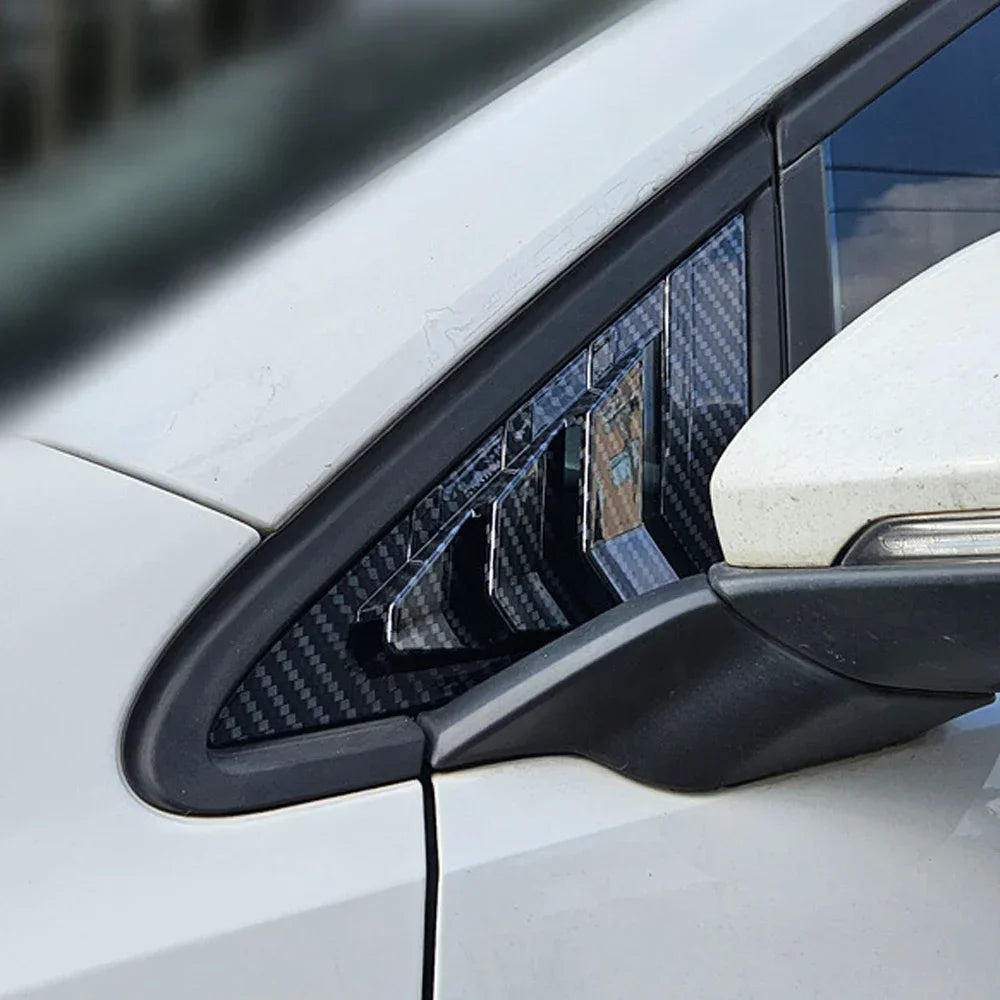 For VW Golf 7 MK7 MK7.5 2013~2019 Car Front Triangle Window Louver Side Shutter Blind Shades Cover Trim Sticker Vent Carbon Auto