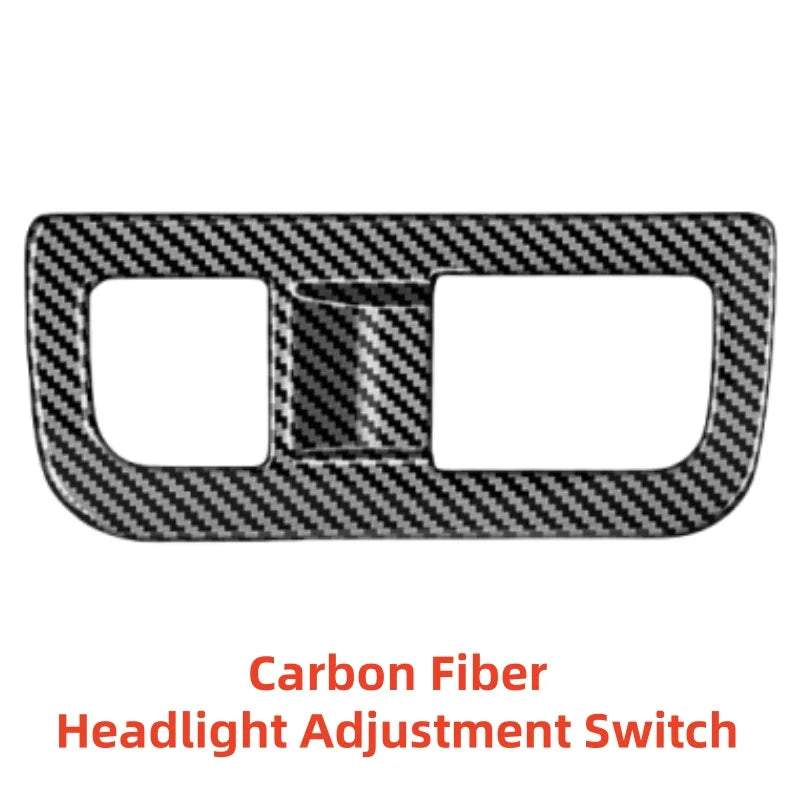Car upgrade Stickers Decoration Accessories Red ABS plastic Headlight Adjustment Switch Carbon Fiber For Hyundai KONA 2024