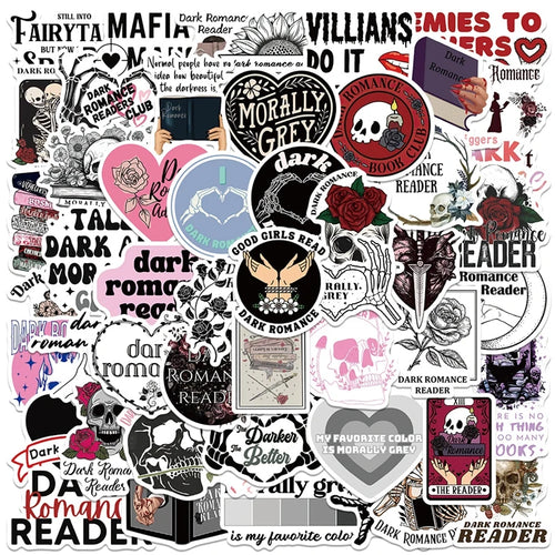 50PCS Cartoon Skull Home Decorative Graffiti Stickers Dark Romance Laptop Guitar Suitcase Mobile Phone Sticker Pack Kidss