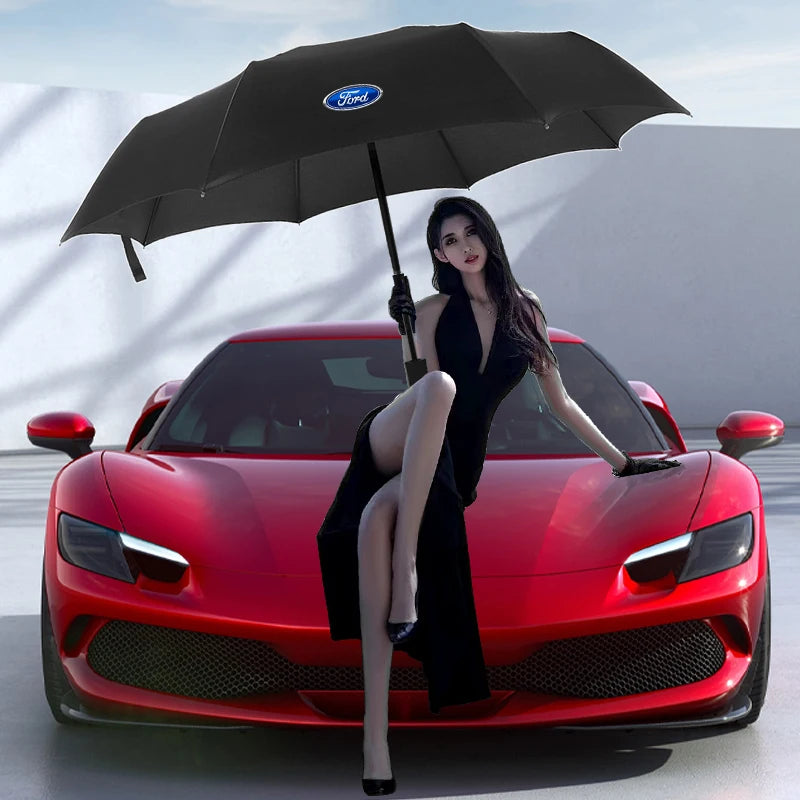 1Pcs Windproof Car Fully Automatic Folding Umbrella Sunshade Car Accessories For Ford Focus Mondeo Kuga Fiesta Escort Explorer