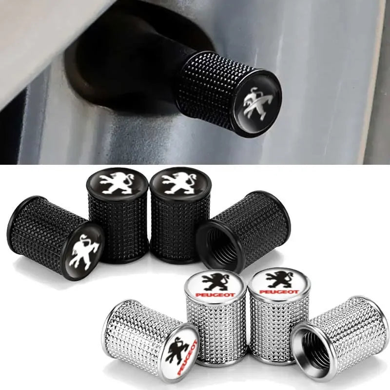 Car Wheel Tire Valve Caps Tyre Stem Covers for Peugeot 306 307 308 2008 3008 4008 508 406 407 408 206 207 208 208XS Decoration